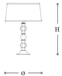 Dimensions of the Sirius Opera Italamp Table Lamp